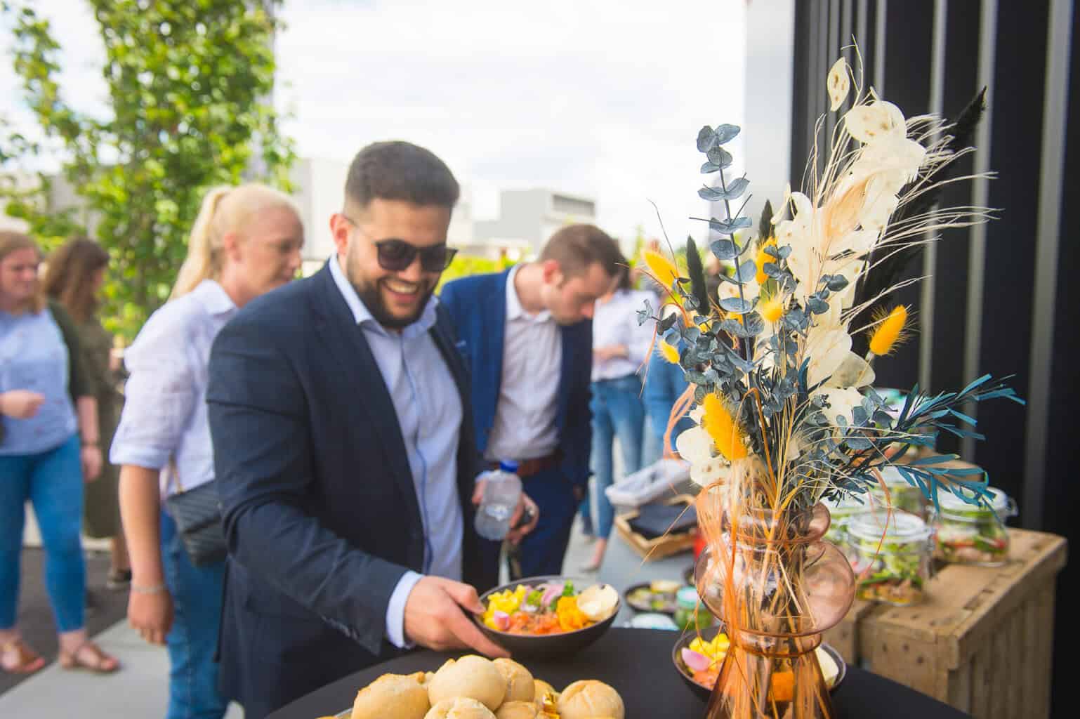 Outdoor spaces - persons eating